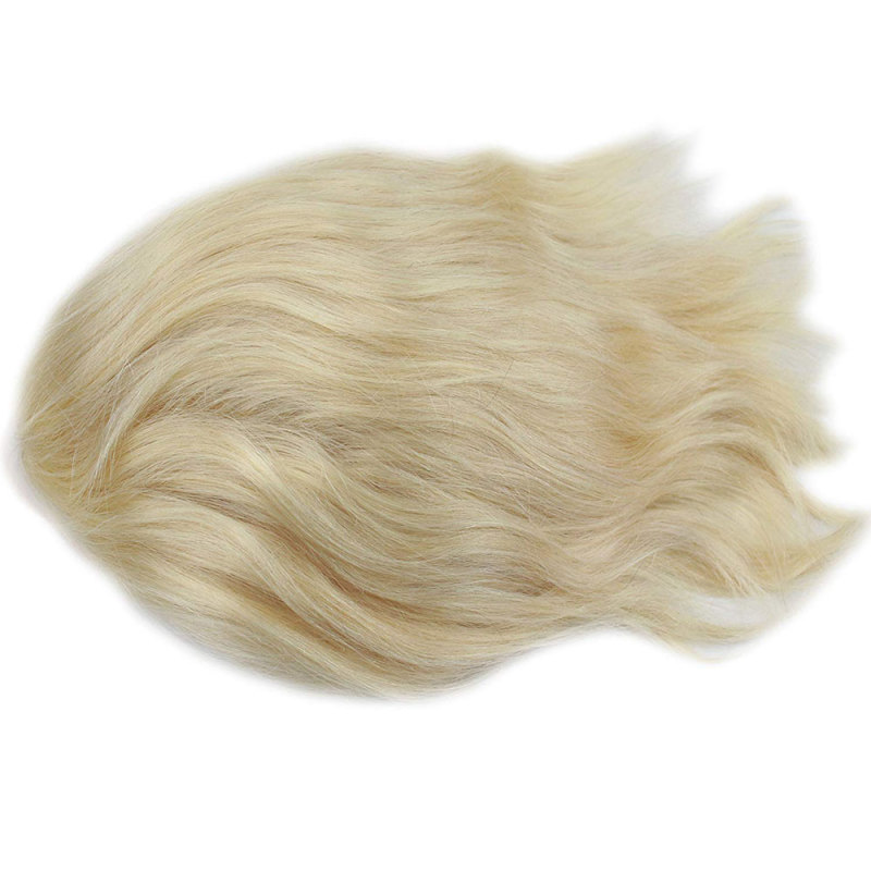 Ultra Thin Skin Toupee 100%Human Hair 8X10“ Hairpiece Replacement For Men #21 Ash Blonde Color