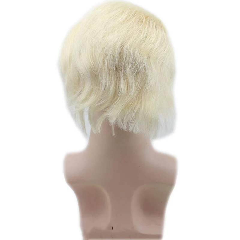 Ultra Thin Skin Toupee 100%Human Hair 8X10“ Hairpiece Replacement For Men #21 Ash Blonde Color