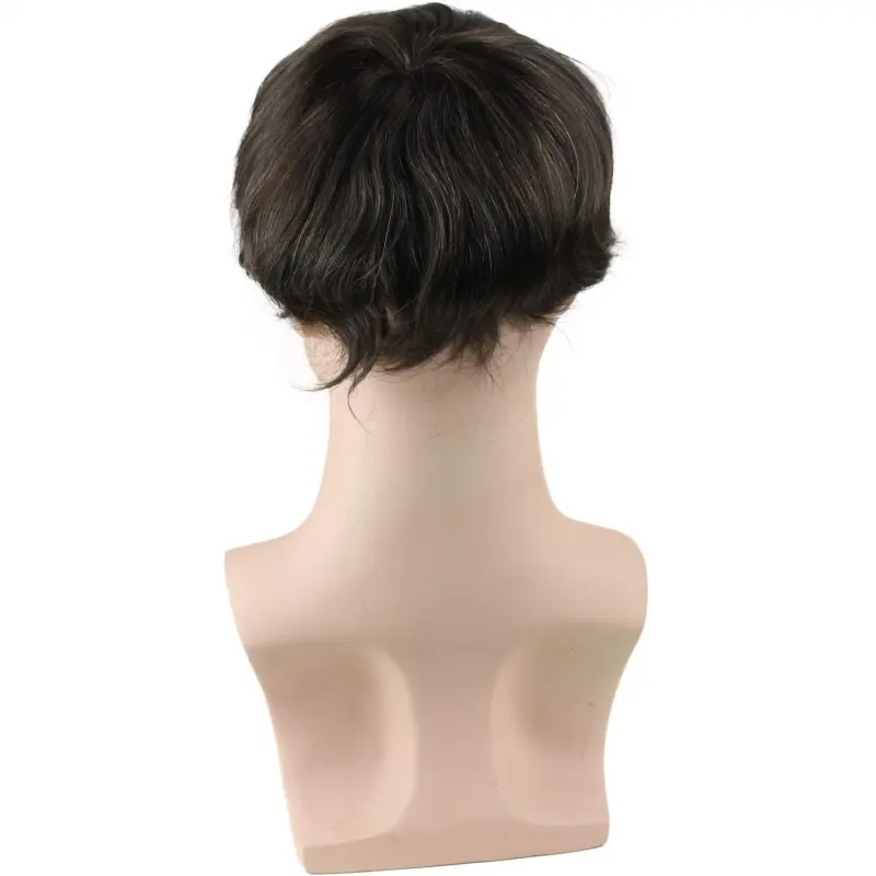 8X10 #18 Light Brown Color Human Hair Swiss Lace Toupee With Soft Skin Mono PU For Men