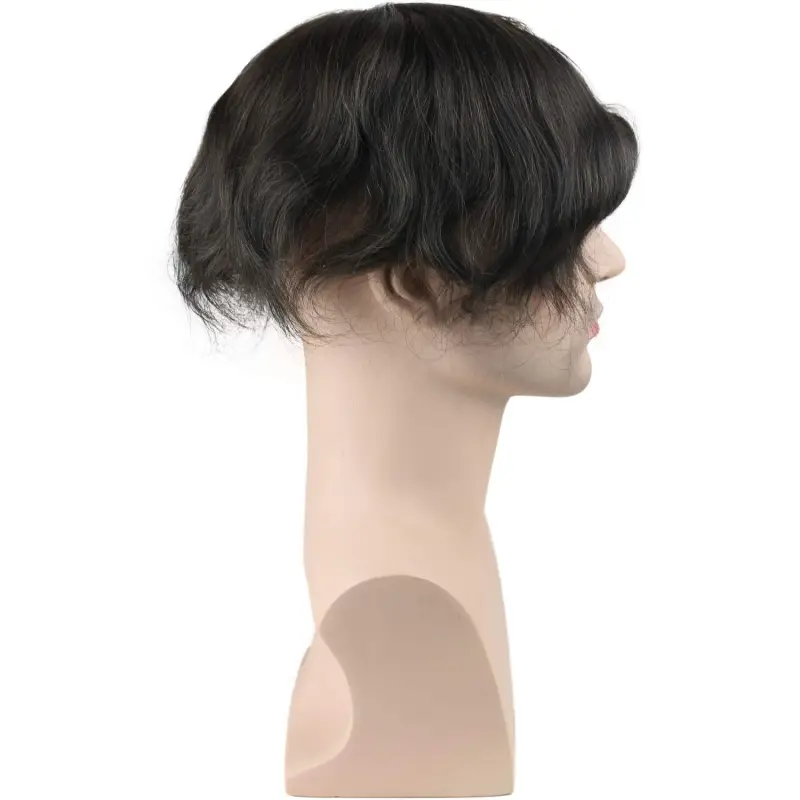 8X10 #18 Light Brown Color Human Hair Swiss Lace Toupee With Soft Skin Mono PU For Men