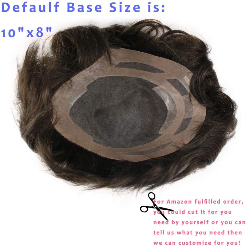 8X10 #18 Light Brown Color Human Hair Swiss Lace Toupee With Soft Skin Mono PU For Men