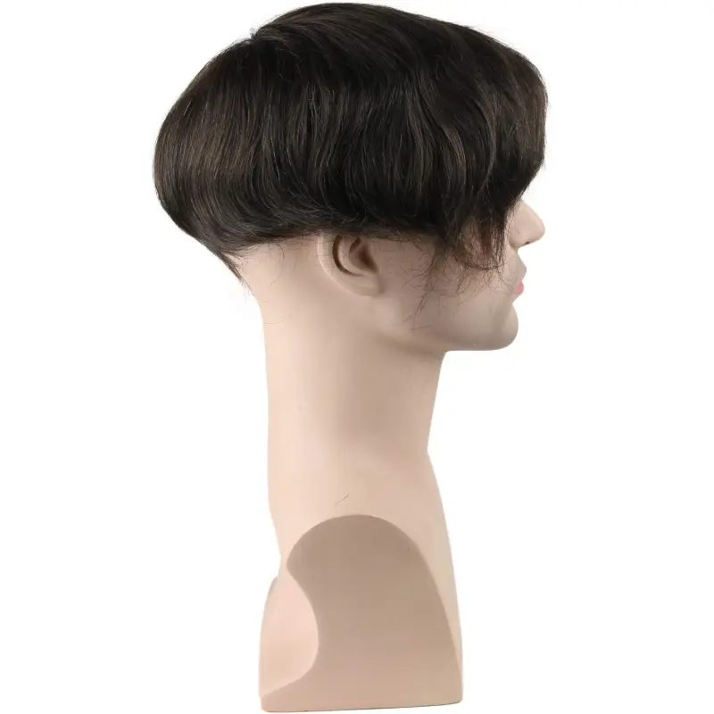 8X10 #18 Light Brown Color Human Hair Swiss Lace Toupee With Soft Skin Mono PU For Men
