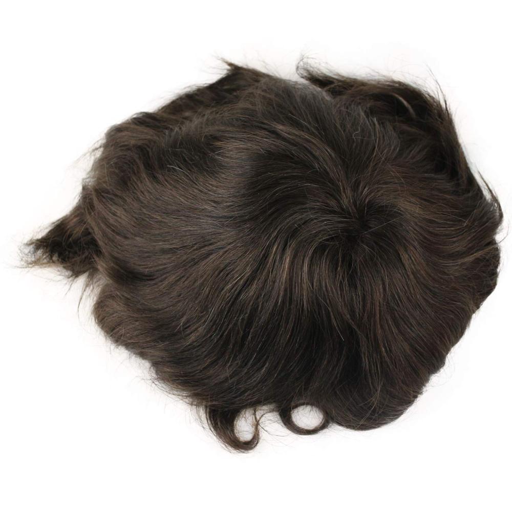 #4 Medium Brown Color 8X10inch Toupee For Women Best Swiss Lace With Soft Skin 100% Human Hair Soft Skin Hair Replacement For Men