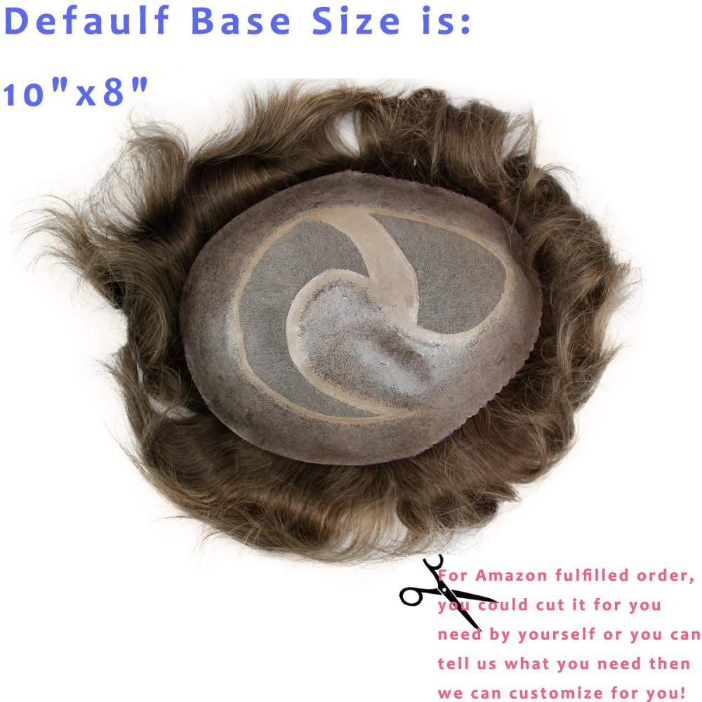 #4 Medium Brown Color 8X10inch Toupee For Women Best Swiss Lace With Soft Skin 100% Human Hair Soft Skin Hair Replacement For Men