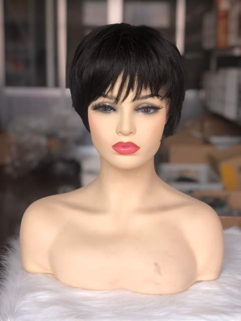 Eseewigs Cute Short 100% Brazilian Human Hair Pixie Cut Wigs for White Women Full Lace With Silk Base Human Hair Wigs