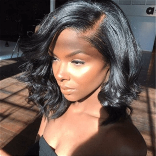 Fake Scalp Black Color Wave Pre Plucked Virgin Cuticle Aligned Hair Lace Front Wigs For Black Women Pre Plucked Hairline150 Den