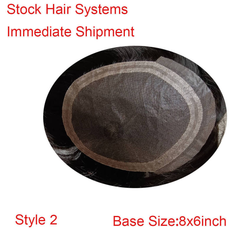 100% Human Hair Curly Natural Black Hair Replacement System Full Lace 9X7 Toupee For Men