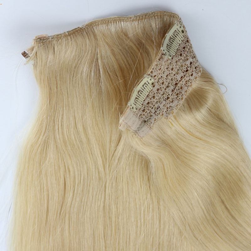 Top Grade Eurasian Virgin Hair 613# Blonde Color Flip Hair Extension 100g/pc 100 Human Hair Straight Flip Hair Extension