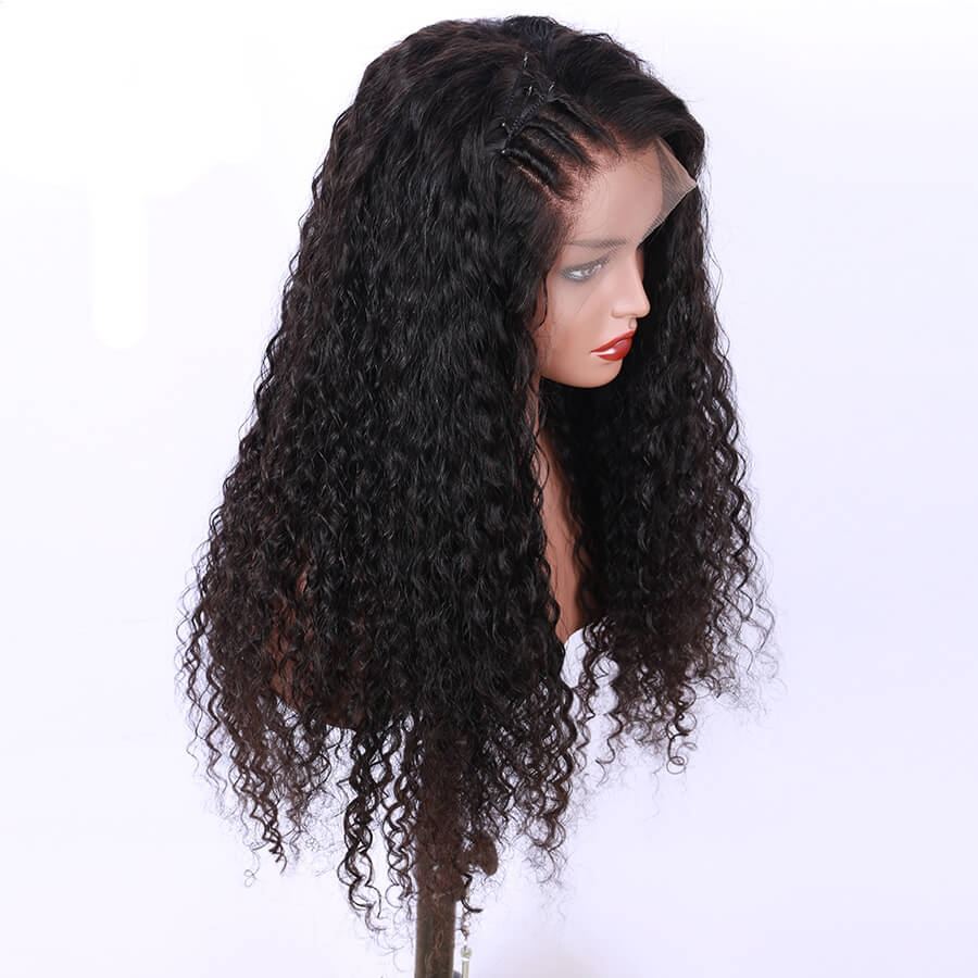 300% High Density Deep Curly  Human Hair Wigs 7A Brazilian Hair Wigs for Black Women