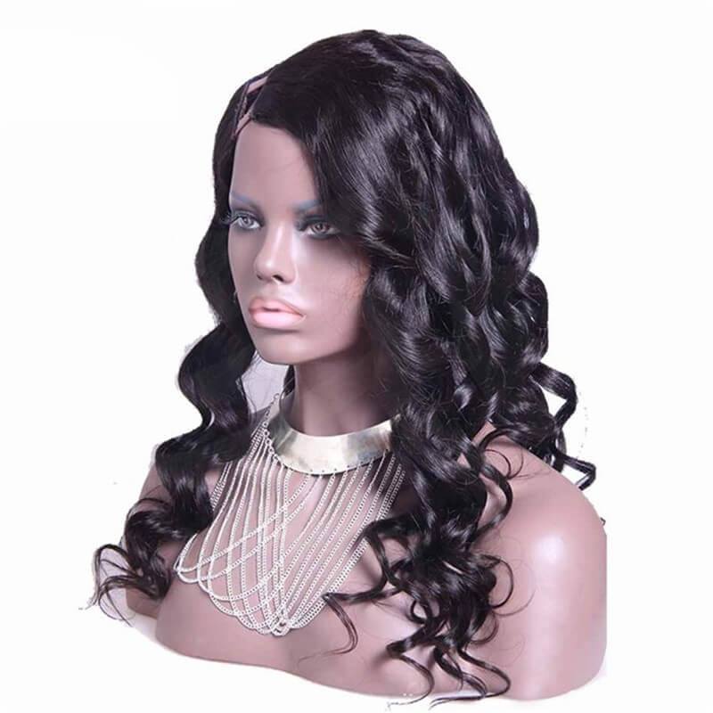 African American U Part Wigs Loose Wavy Brazilian Virgin Human Hair You Part Wig 8-24 in stock