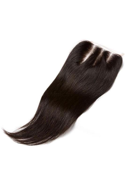 Natural Color Brazilian Hair Silk Straight Three Part 4x4 Lace Closure