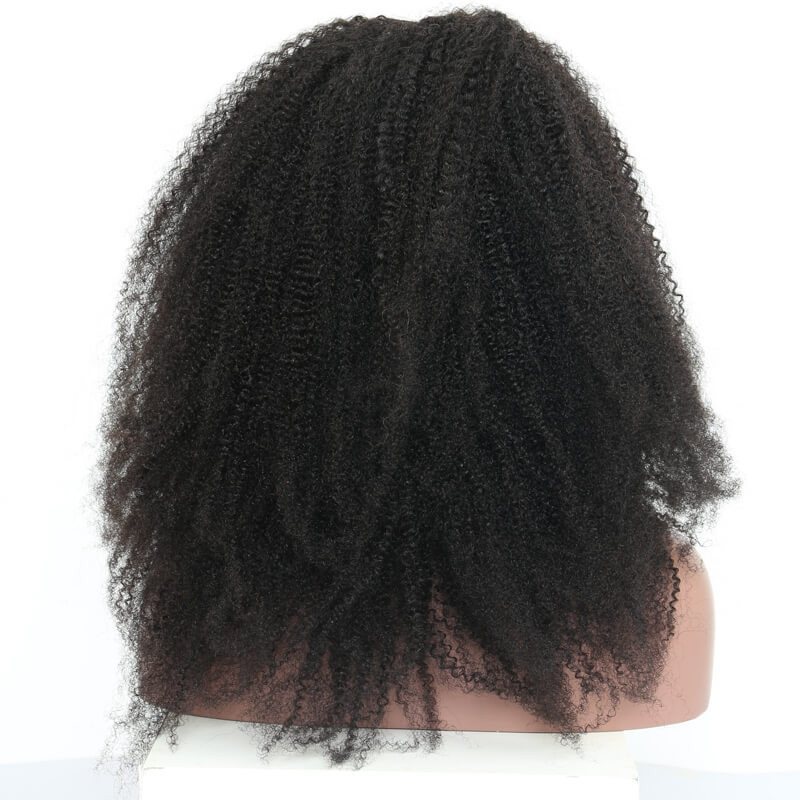 Glueless Silk Top Full Lace Wigs Afro Kinky Curly Peruvian Virgin Human Hair Wig With Baby Hair
