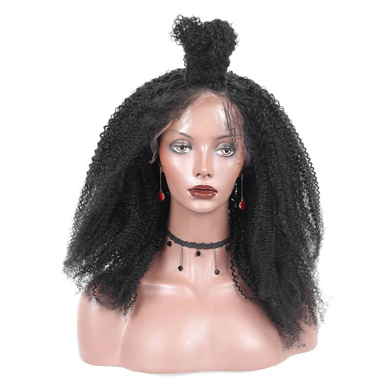 300% Density Afro Kinky Curly Lace Front Human Hair Wigs Brazilian Virgin Hair  Wigs