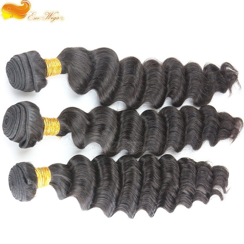 3pcs Deep Wave Unprocessed brazilian Virgin Hair Extensions Bundles Human Hair Weft