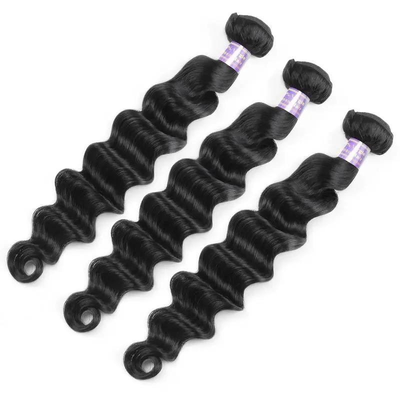 Eseewigs Hair Peruvian Loose Deep Wave 3 Bundles Human Hair Extensions