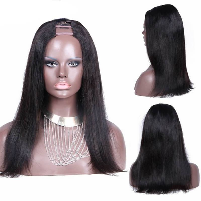 African American U Part Wigs Wendy Williams Straight Brazilian Virgin Human Hair Side Part 8-24 in stock