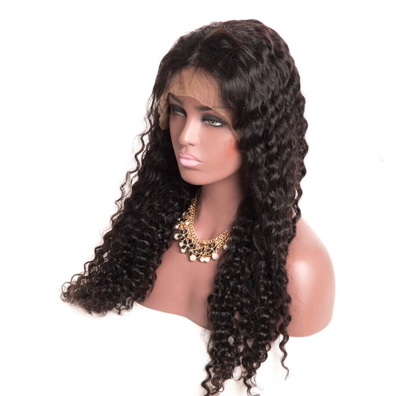 Pre-Plucked 300% Density Wigs  Human Hair Wigs Deep Wave Natural Hair Line Brazilian Lace Wigs