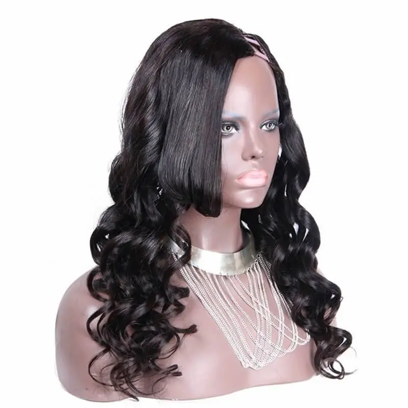 African American Body Wavy Vietnamese Virgin Human Hair U Part Wigs For Sale Uk 8-24 in stock