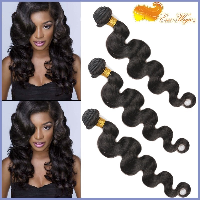 3pcs/lot 8A Unprocessed Peruvian Human Hair Body Wave Virgin Hair 3 Bundles Natural Color Hair Weaves