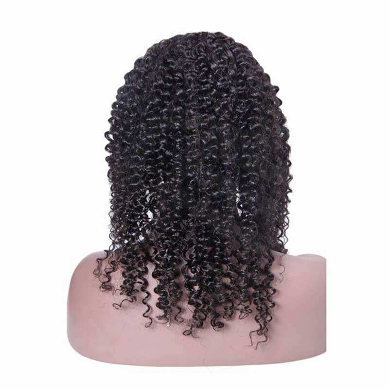 Custom U Part Wigs Kinky Curly Peruvian Virgin Human Hair 8-24 in stock