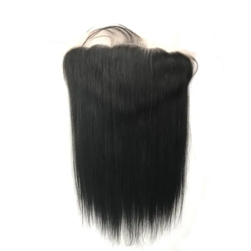 Ear to Ear 13x6 Lace Frontal Closure With Baby Hair Pre Plucked 8-20inch Brazilian Straight Remy Human Hair Free Part