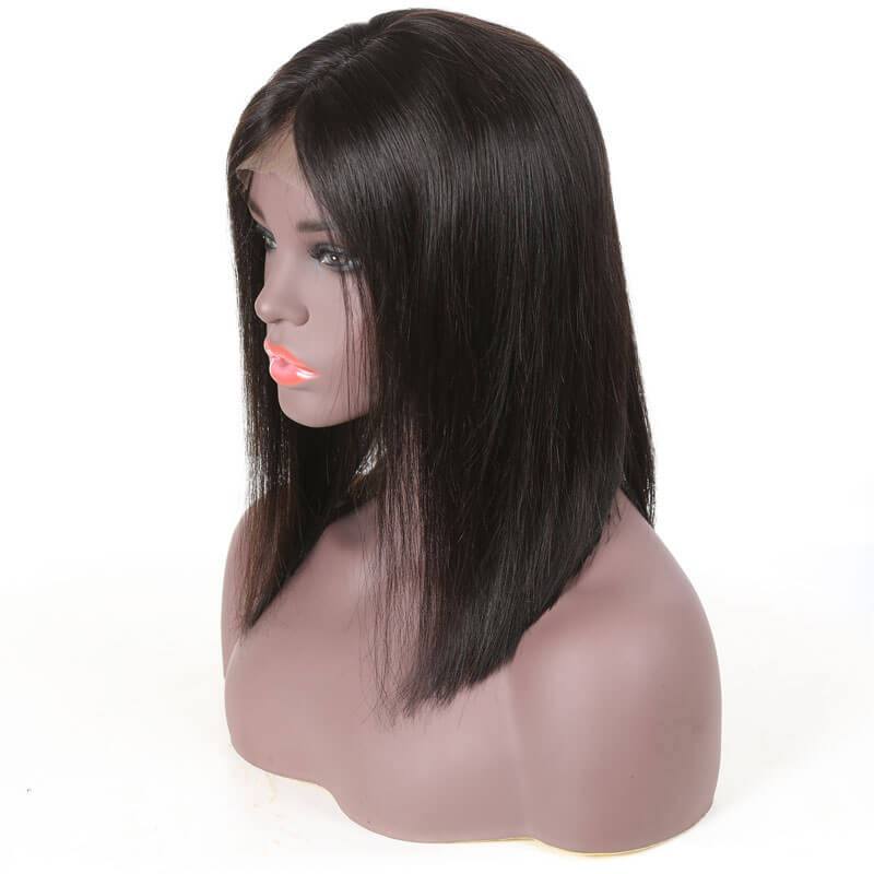 Straight Short Bob Wig Lace Frontal 150% Density Wig Pre Plucked 100% Human Hair Super Soft
