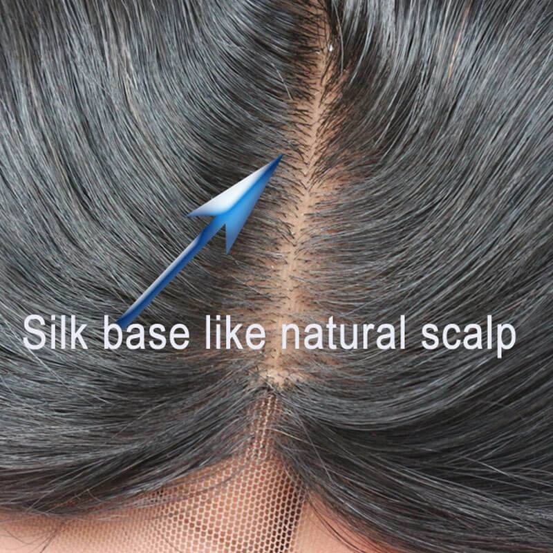 Silk Base Closure Brazilian Hair 4X4 Body Wave Hidden Knots Middle Free 3 part Human Hair Silk top Closure