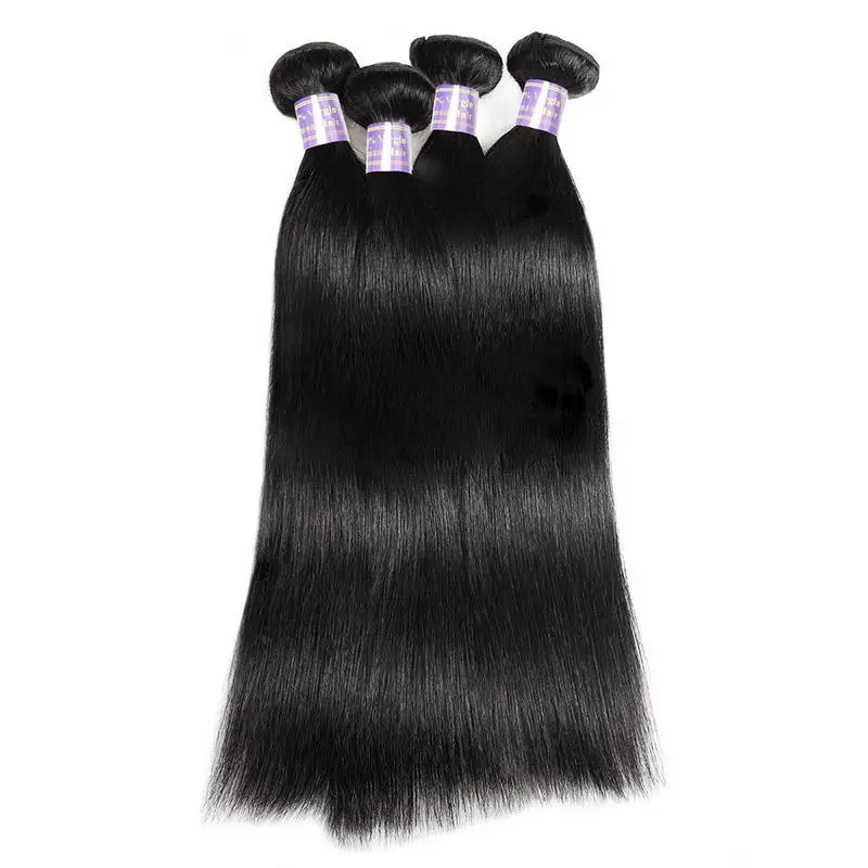 Eseewigs Peruvian Straight Hair 4 Bundles With 4*4 Lace Closure