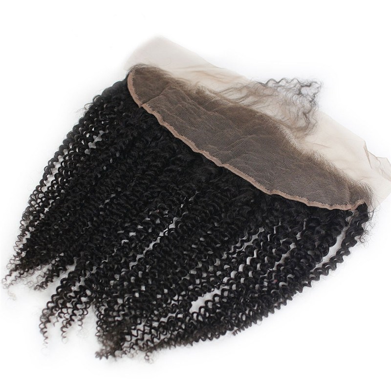 Mongolian Kinky Curly Hair Lace Frontal Closure 13x4 Ear To Ear Full Frontal With Baby Hair Afro Kinky Curly Lace Frontals