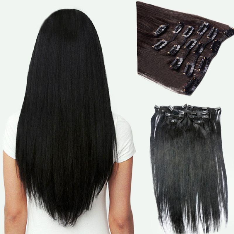 Remy Clip In Hair Extensions Straight 7pcs 120g Virgin Brazilian Hair Clip Hairpiece