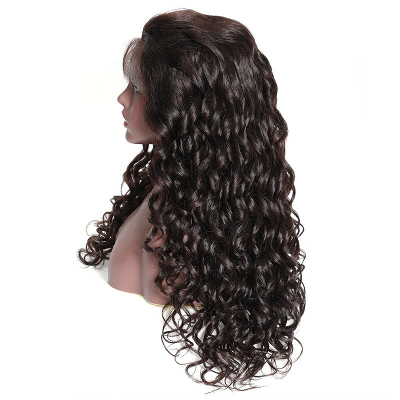 Mix Curly Wig Lace Front Human Hair Pre Pluck Wigs With Baby Hair 130% Density Long Wigs