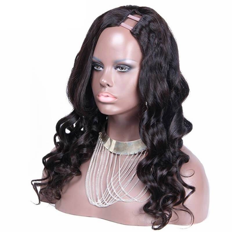 African American Body Wavy Vietnamese Virgin Human Hair U Part Wigs For Sale Uk 8-24 in stock