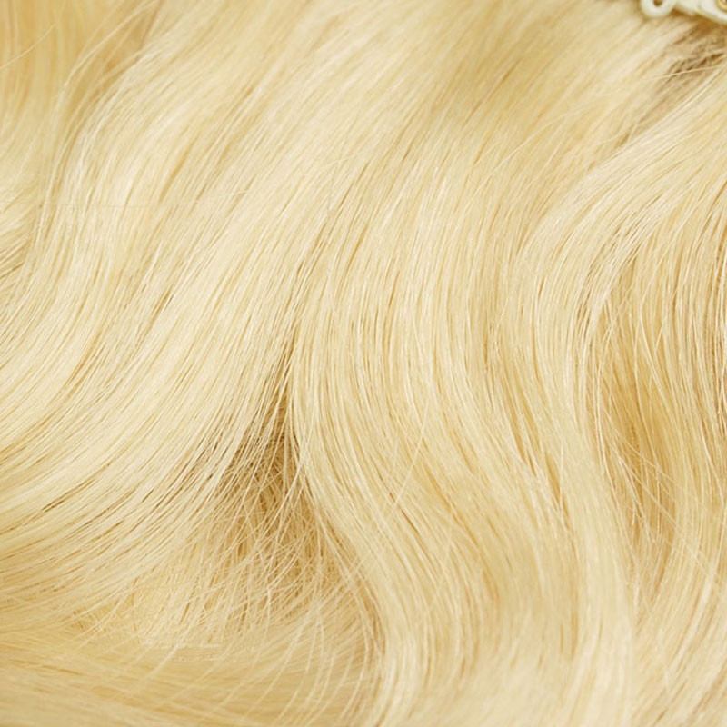 613# Light Blonde 100g 7pcs Hair Clip in Human Extension Body Wave