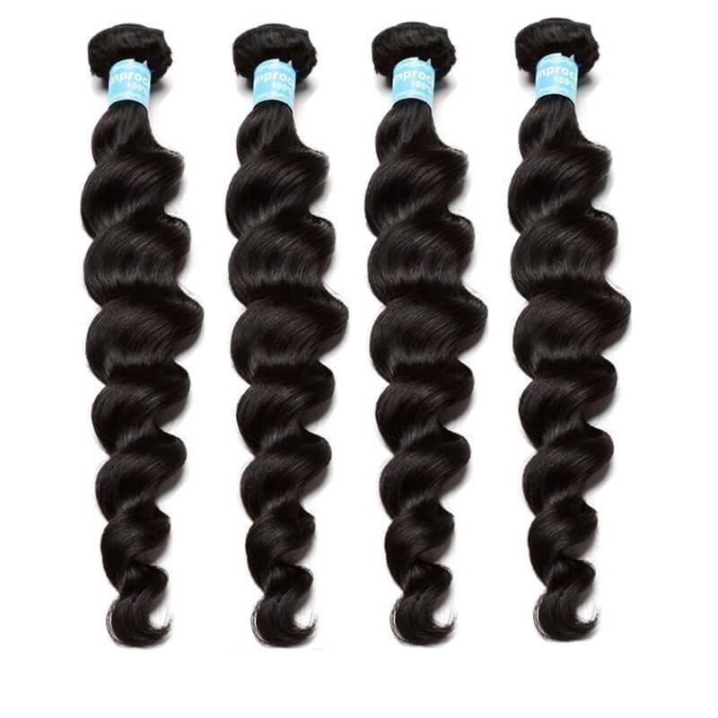 Natural Color Peruvian Remy Human Hair Loose Wave Hair Weave 3pcs Bundles