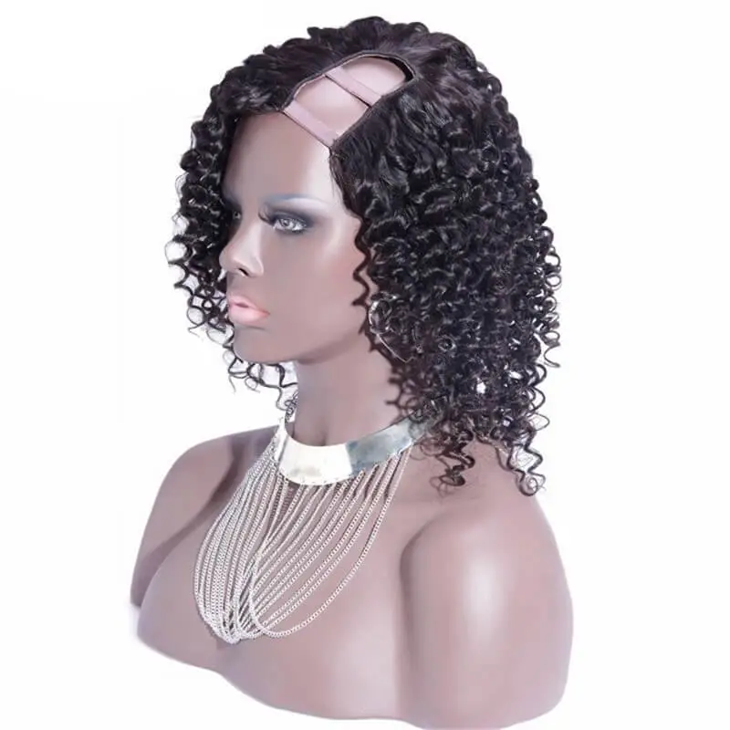 Kinky Curly Malaysian Virgin Remy Human Hair U Part Wigs Uk 8-24 in stock