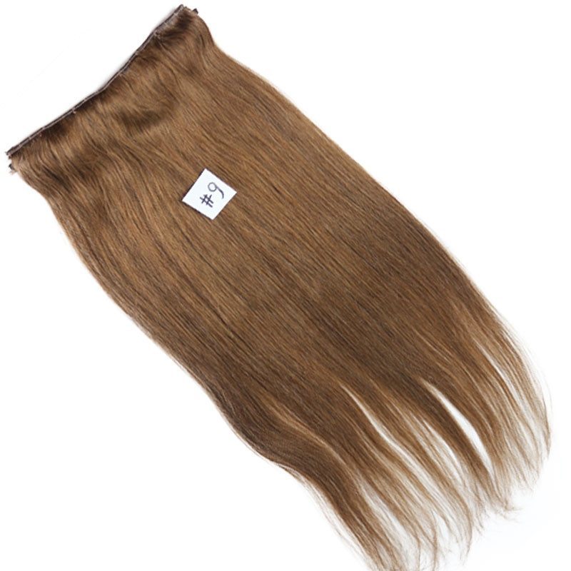 Flip Hair Extension 7A Unprocessed Mongolian Virgin Hair 6# Medium Brown Flip Hair Extension 100 Human Hair Straight 100g/pc 6# Color