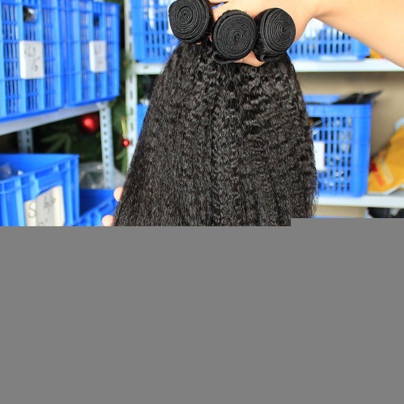 Natural Color Kinky Straight Malaysian Remy Hair Weaves 3pcs Bundles