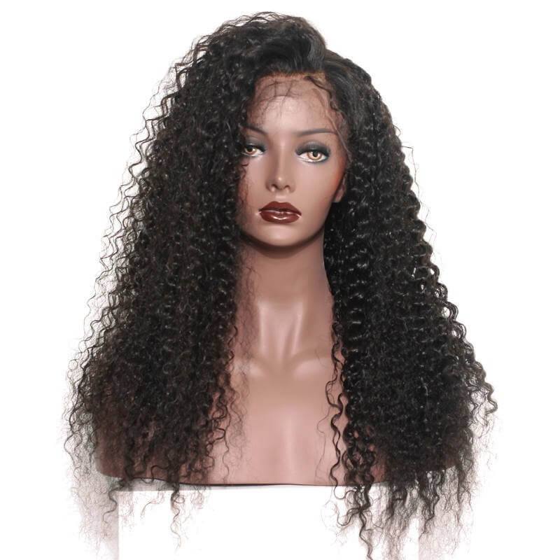 300% Density African American Lace Front Wigs For Women Brazilian Curly Human Hair Lace Wig Pre Plucked Full Ends