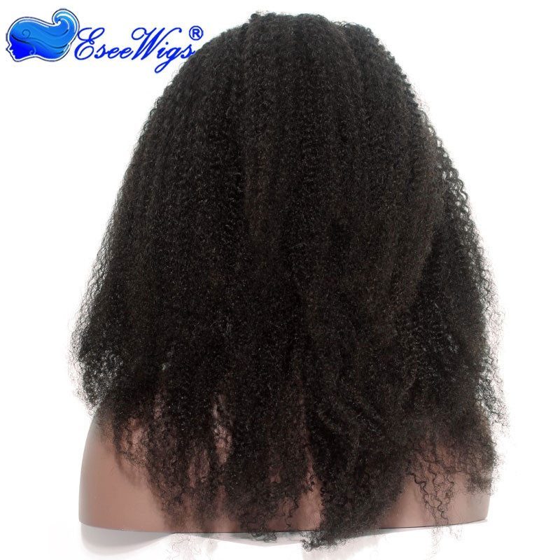 Glueless Silk Top Full Lace Wigs Afro Kinky Curly Peruvian Virgin Human Hair Wig With Baby Hair