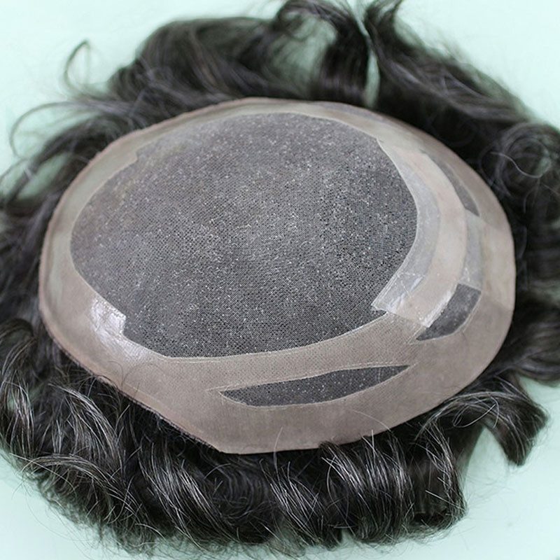 Men's Hairpiece Human Hair Toupee Wig 10x8 Full Head Real Human Hair