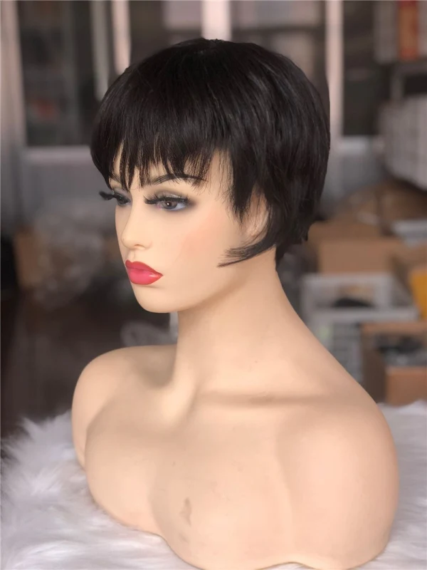 Eseewigs Cute Short 100% Brazilian Human Hair Pixie Cut Wigs for White Women Full Lace With Silk Base Human Hair Wigs