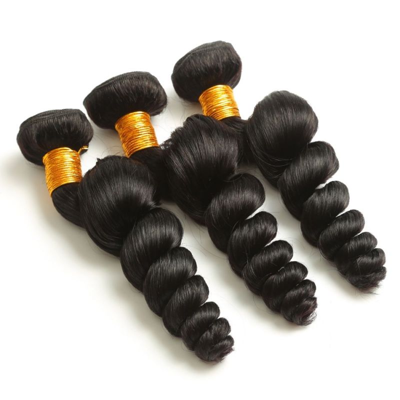 Natural Color Loose Wave Malaysian Remy Human Hair Weave 3pcs Bundles