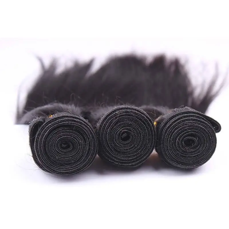 Natural Color Silk Straight Malaysian Remy Human Hair Weave 3 Bundles