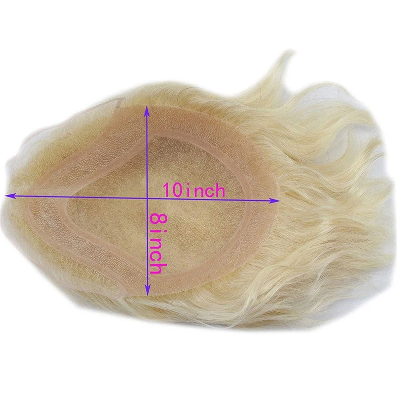 Best Hairpieces and Wigs For Men #613 Blonde Color Toupee European Virgin Toupee  8X10