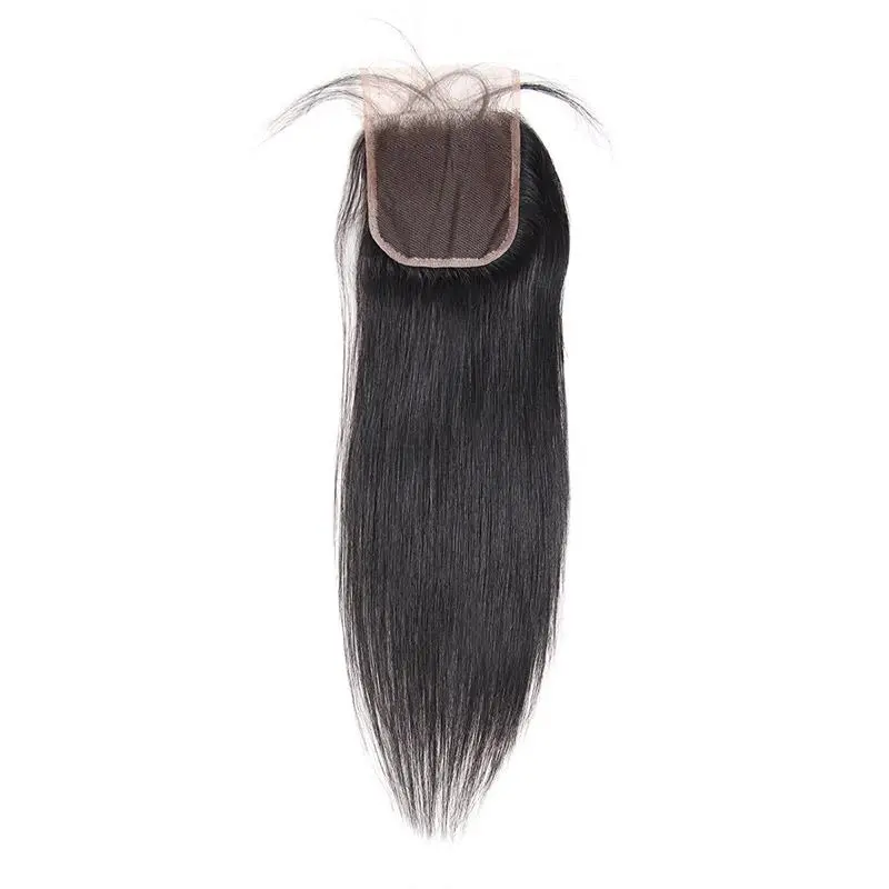 Malaysian Straight Hair 4 Bundles With 4*4 Lace Closure Virgin Human Hair