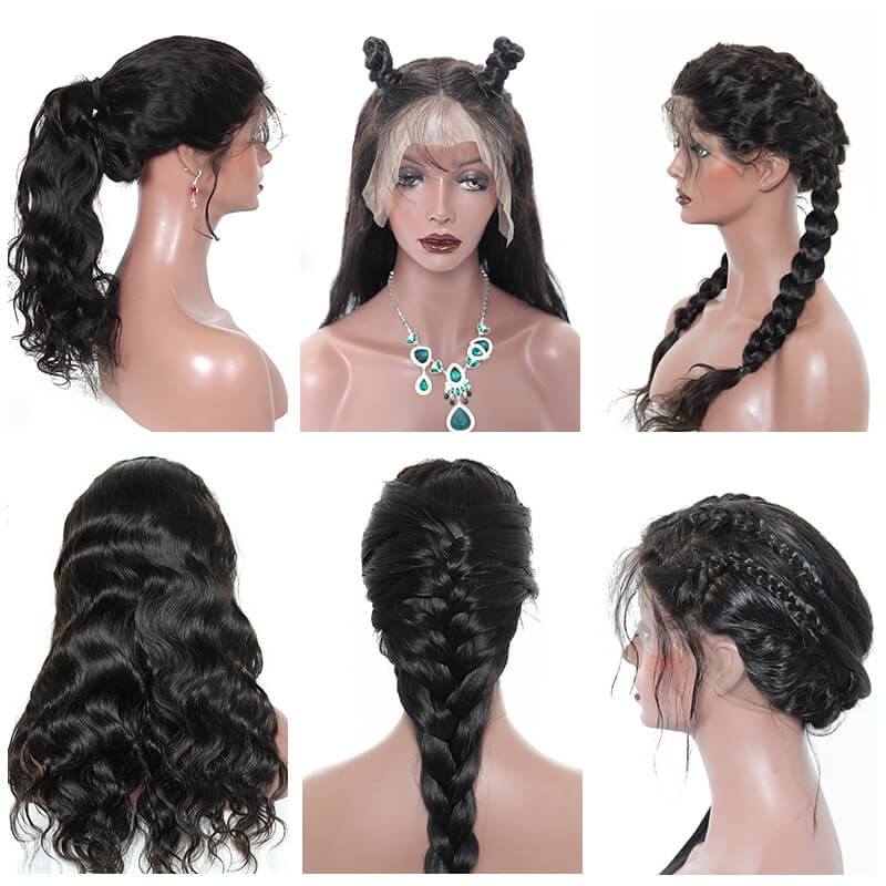300% Density Glueless Lace Front Wigs Body Wave human Hair Wigs with Baby Hair Natural Hair Line