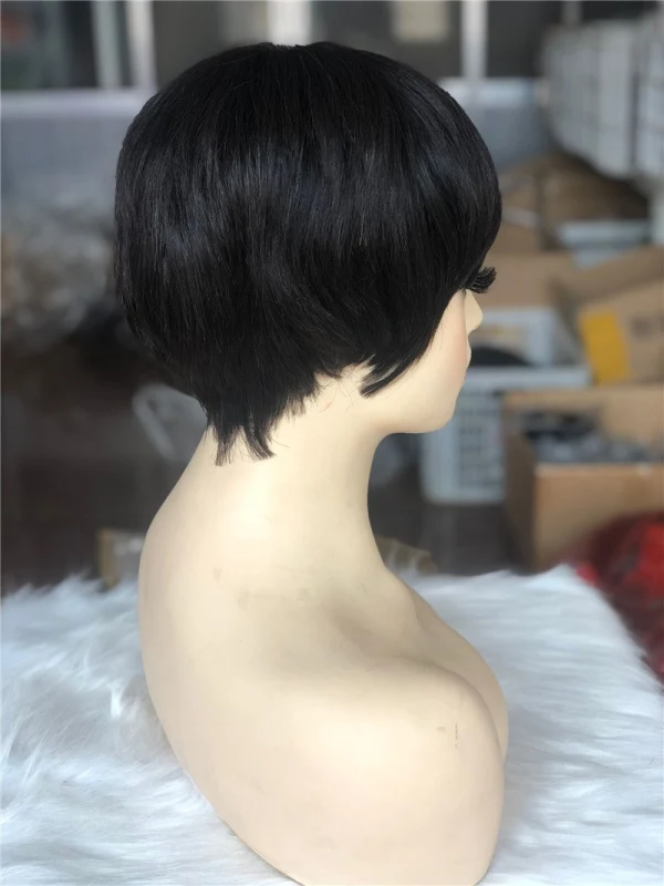 Eseewigs Cute Short 100% Brazilian Human Hair Pixie Cut Wigs for White Women Full Lace With Silk Base Human Hair Wigs