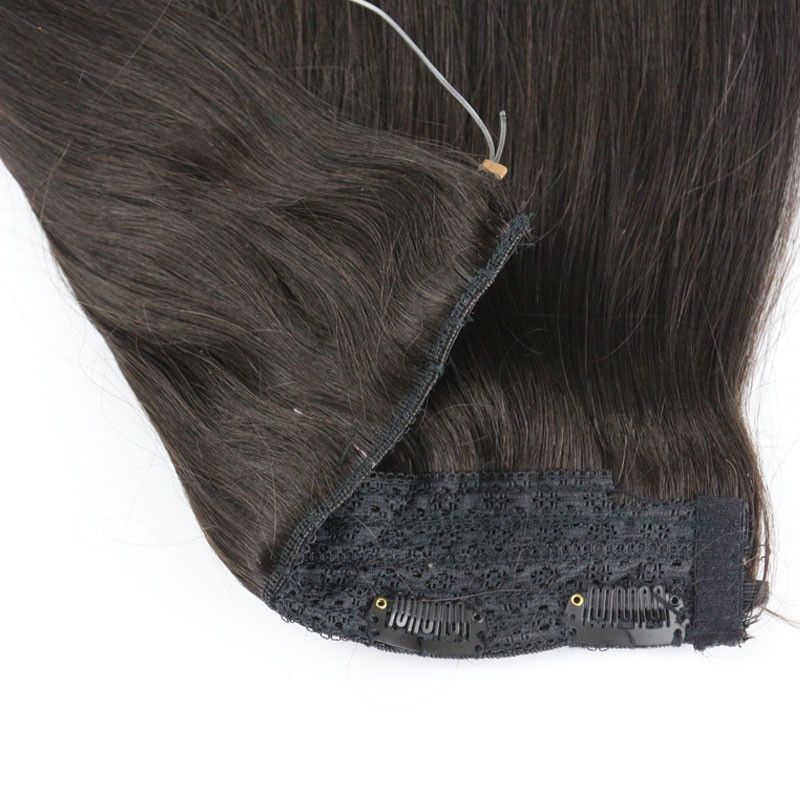 Flip Hair Extension 7A Unrocessed Malaysian Virgin Hair Human Hair Straight 1# Jet Black Color Flip In Hair 100g/pc