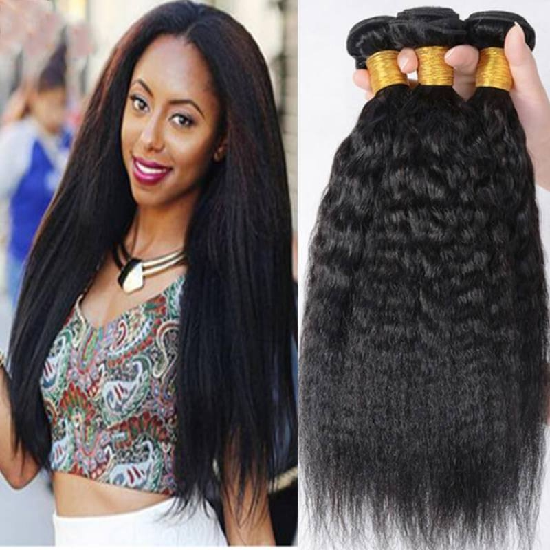 Kinky Straight 1 pcs Bundle Brazalian Virgin Hair Straight Hair Extension Human Hair