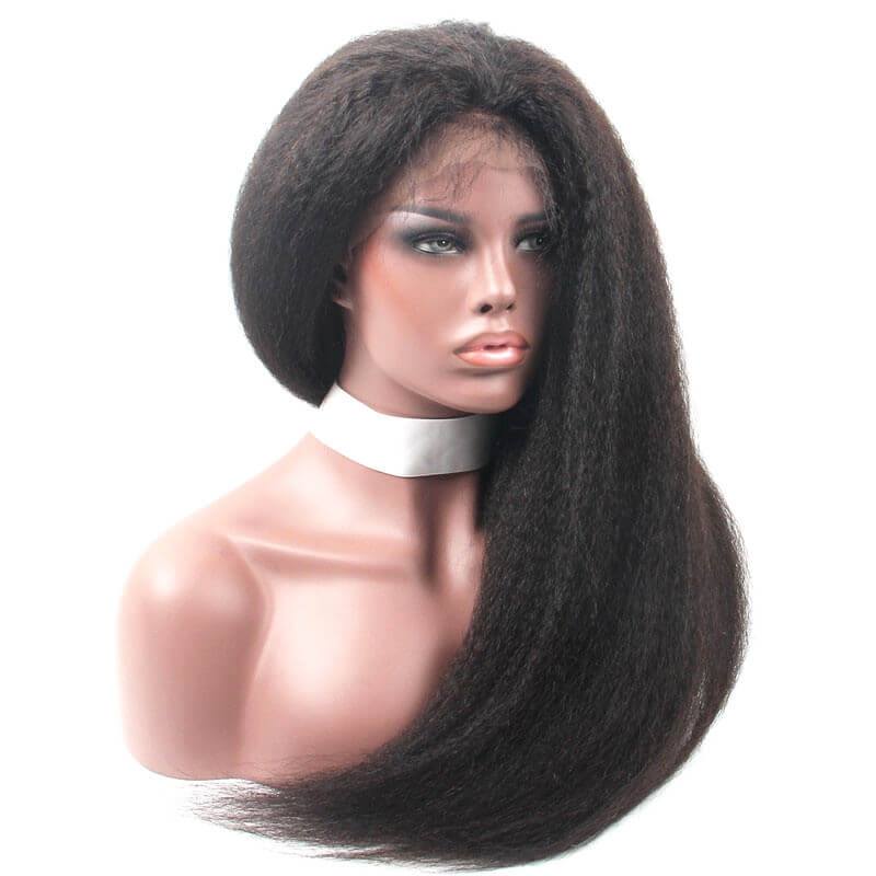 Brazilian 300 Density Kinky Straight Lace Front Wig Lace Human Hair Wigs For Black Women